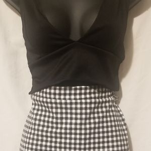 Boohoo Black/White Checkered Style Skort (NWOT)